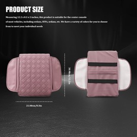QZTYTY Car Center Console Cover, Car Armrest Pad, 12.6"×8.7" Microfiber Leather Car Armrest Cover Cushion with Storage Bags, Car Interior Accessories Arm Rest Cushion Universal for Vehicles (Pink)