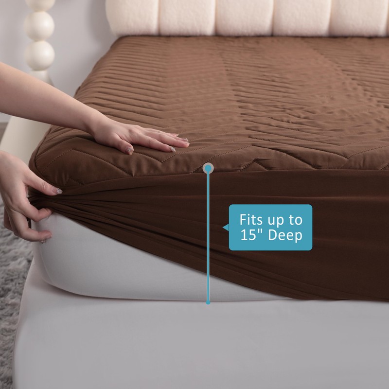 NTBAY Waterproof Mattress Protector, Quilted Queen Fitted Mattress Cover with