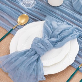 MLMC Dusty Blue Cheese Cloth Napkins Thanksgiving Dinner Napkins Set of 10 Gauze Cheesecloth Napkins 21"x21" Rustic Fall Napkins for Baby Shower Wedding Events Decor