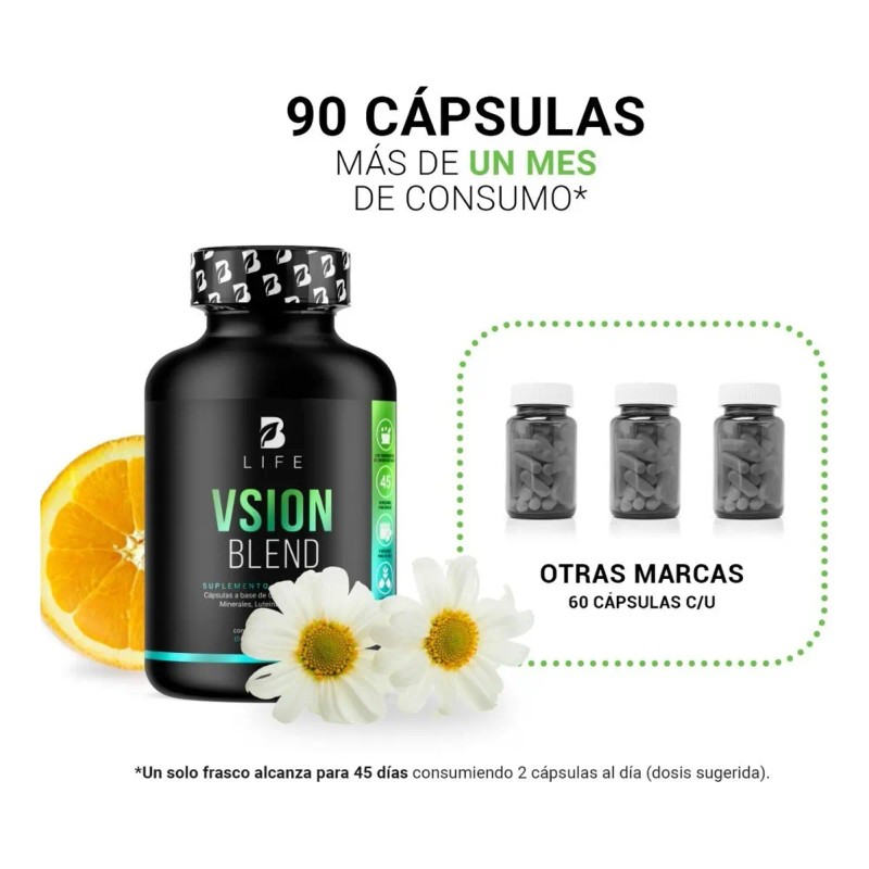 Suplemento Visión Cápsulas Luteina Zeaxantina Life Vsion Blend