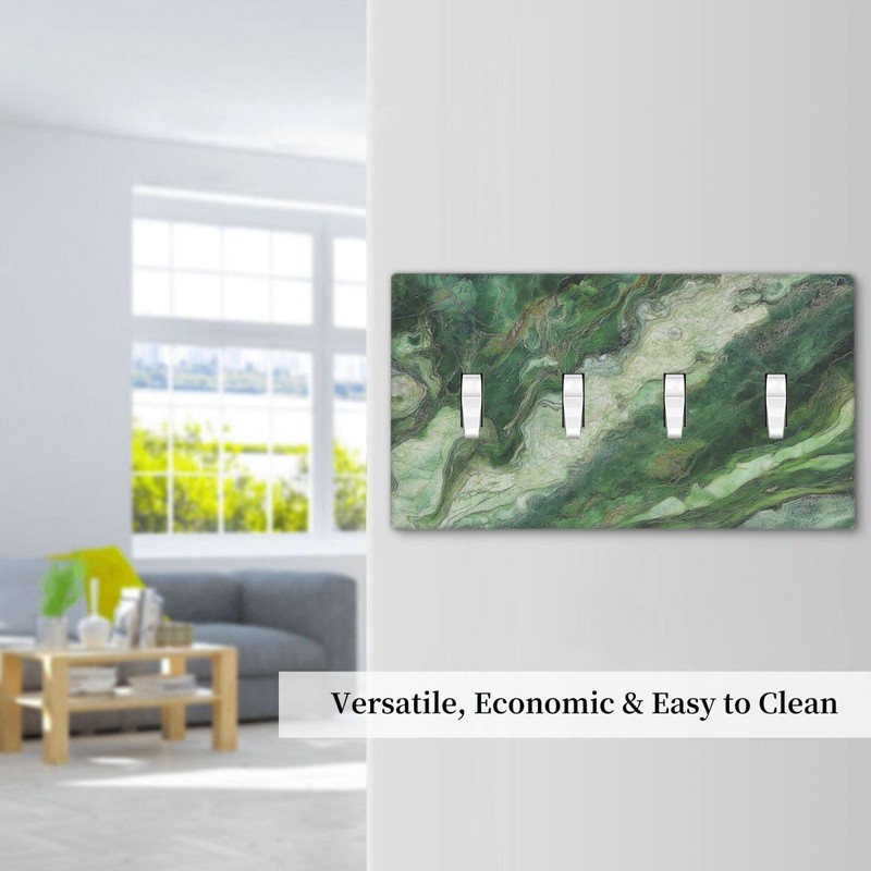 JDAKHD Light Switch Cover Plate Green Marble-Like Texture with Abstract