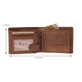 Greenburry Vintage Leather Biker Wallet in Landscape Format – 12 x 10 x 3 cm, brown, Vintage