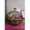Metal Fruit Basket Decoration Worktop Fruit Bowl Design Grey Mesh