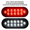 Partswcgg 4Pcs 6" Oval Red Stop Turn Tail Lights to