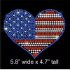 Unbranded 5.8" RED WHITE BLUE rhinestone iron-on transfer July 4