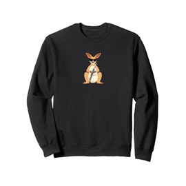 Funny Kangaroo Wearing Sunglasses Playing Flute Sweatshirt