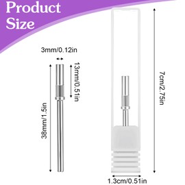 12 Pcs Mandrel Nail Drill Bits,Mandrel Bits for Small Sanding Bands,3.1 MM 3/32 Shank Mini Mandrel Bit for Acrylic Nails Manicure Pedicure Tool Electric File Machine