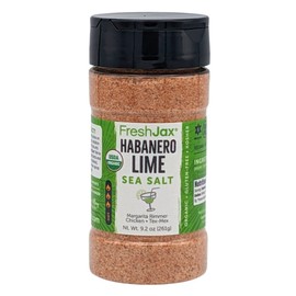 FreshJax Organic Spices and Seasonings (Organic Habanero Lime Sea Salt) Large BPA-Free Bottle