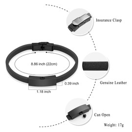 Minicremation Cross Cremation Jewelry Urn Bracelet for Ashes Genuine Leather for Women Men Keepsake Memorial Cuff Bangle Braided Wristband Bracelet for Men