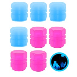 Luminous Car Valve Caps, 8 Pieces, Tyre Valve Caps, Luminous, Universal Fluorescent Car Tyre Valve Caps for Saloons, Cars, Bicycles, Off-Road Vehicles, Motorcycle Decoration