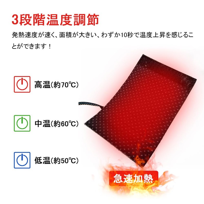 Grip Heater for Motorcycles, Wrap-around USB Grip Heater, 3 Temperature