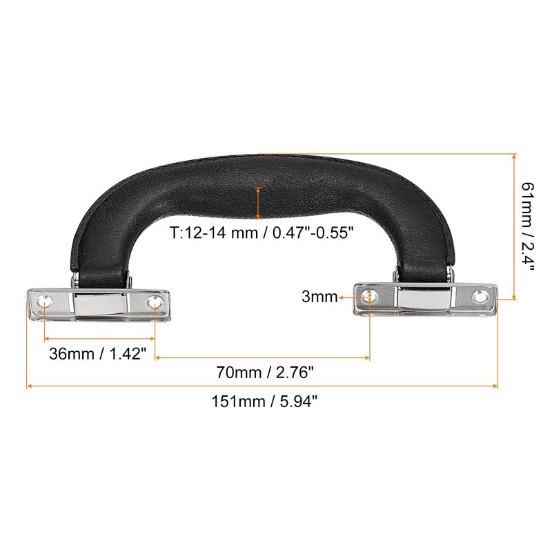 QUARKZMAN Pack of 3 Luggage Handles 151 mm / 5.94