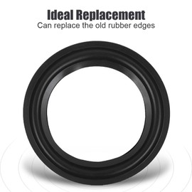 2 Pieces Speaker Rubber Surround Edge Subwoofer Foam Edge Rings Woofer Replacement Parts for Speaker Repair or DIY (Black) (5 Inch)