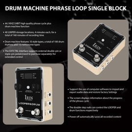 Mingzhe Looper Pedal Drum Machine Guitar Effect Pedals 44.1kHz/24bit 160 Minutes Recording Time 100 Drum Machine Rhythms Stepping Nails Looper Pedal Headphone Jack