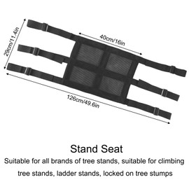 Universal Tree Stand Seat Replacement, 16"x11.4" Adjustable Treestand Seat Cushion Lock-On Tree Stands Hunting Deer Stand Accessories for Climbing Ladder