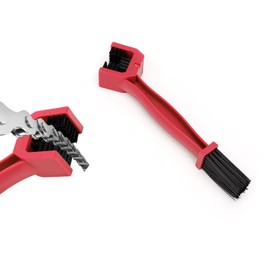 Ziciner Motorcycle Chain Brush, Bike Chain Cleaning Brush with Double-Ended Brushes, Durable Motor and Bicycle Chain Gears Maintenance Cleaning tool, Motorcycle Accessories (Red)