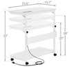 Computer Tower Stand with Power Strips, Height Adjustable PC Tower