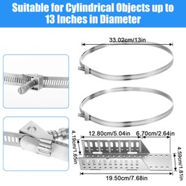 2 Set Stainless Steel Expansion Tank Mounting Bracket, Water Heater Straps, Earthquake Straps, Adjustable Holder for 5 Gallon 13 Inch Diameter Pole