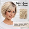 Topart Hand-Tied Lace Front Wig for White Women Human Hair