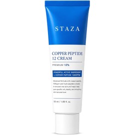 Crema hidratante ligera con péptido de cobre 12% para piel y cuello, 50 ml Tamaño viaje 45ml, absorbe exceso de sebo, hidrata la piel, previene degradación del maquillaje, mantiene cutis mate y fresco