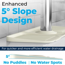 Xplash Sloped Kitchen Sink Splash Guard - Premium Sloped, Silicone Kitchen Sink Splash Guard & Organizer - Dishwasher Safe and Universal Fit (17.5" Wide)