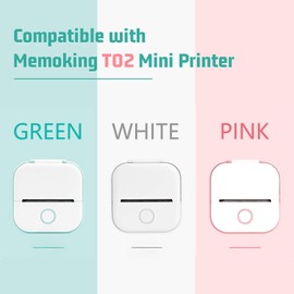 Memoking T02 Paper - T02 Thermal Labels, Clear/Transparent Paper, 3 Rolls