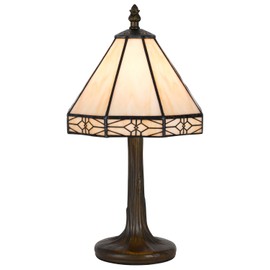 Cal Lighting BO-2385AC Table Lamp with Stained Glass Shades, Antique Brass Finish, 40W, See Image