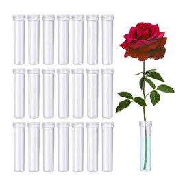 100 Pack Floral Water Tubes,Plastic Water Tubes for Floral Flower Vials for Single Stem Roses,Buds,Bouquets – Standard Style,(Transparent)