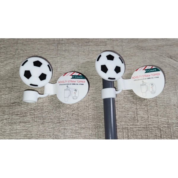 Unbranded Soccer Novelty Tumbler Cup Straw Topper Cap Only Set
