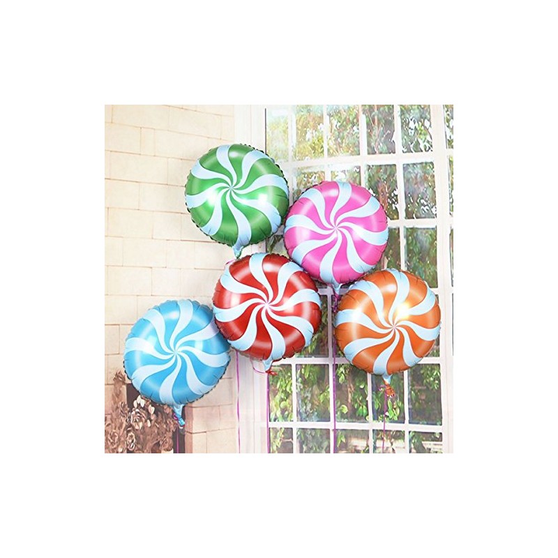 Happium - 18" Round Candy Lollipop Balloons, Pack of 5,