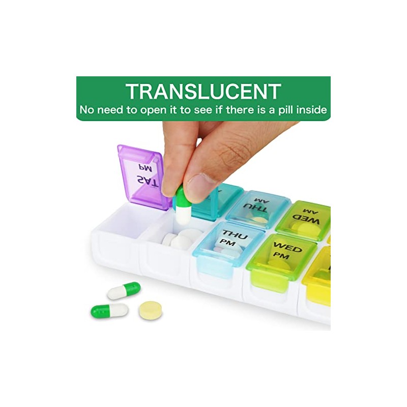 DailyRest Pill Organizer 2 Times a Day, Pill Box 7