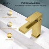 KENES Brushed Gold Bathroom Faucets, Modern Single Hole Lavatory Vanity