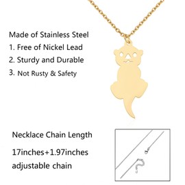 WSNANG Otter Necklace Sea Animal Pendant Jewelry - Gifts for Otter Lovers, Friends, Family (NC-Golden)