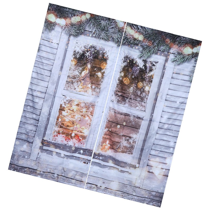 Waterproof Christmas Curtain Window Decorations Christmas Ornaments Home Living Room