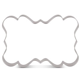LILIAO Large Rectangle Fancy Plaque Cookie Cutter Frame Sandwich Fondant Biscuit Cutter - 5 x 3.6 inches - Stainless Steel - by Janka