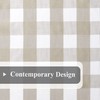 Bapawfish Tan Gingham Buffalo Check Beige and White Window Curtain