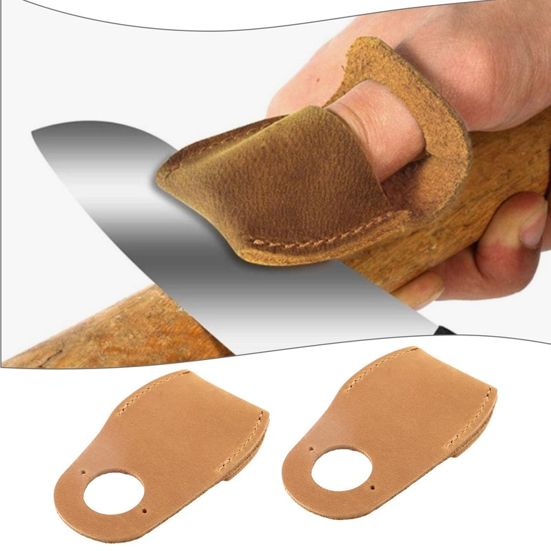Briny River Leather Thumb Guards, 80 x 52 mm, Wood