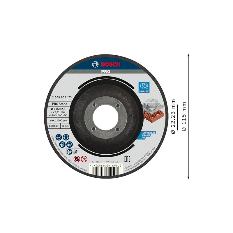 Bosch 1x PRO Stone Longlife Cutting Disc for Small Angle