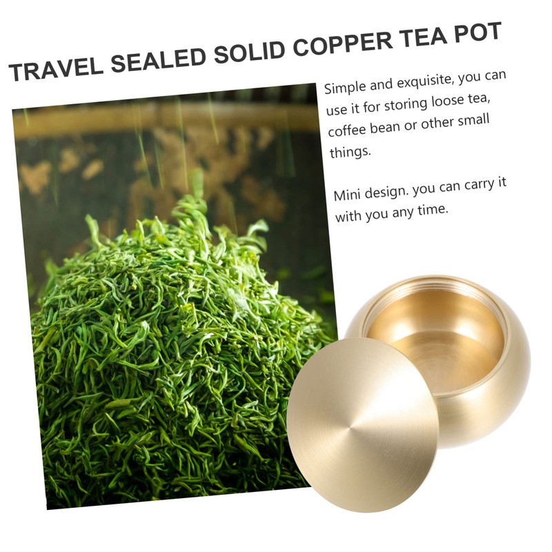 Ciieeo Mini Copper Box Portable Tea Canister with Airtight Seal