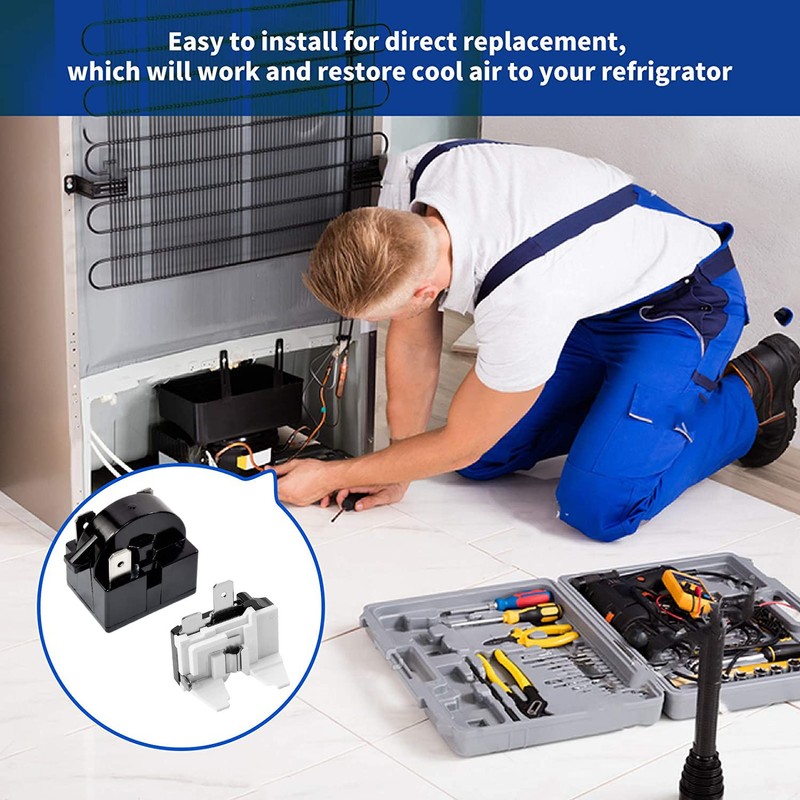Greluma QP2-4.7 PTC Starter Relay, 3 Pin 4.7Ω Refrigerator Starter