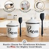 Bacon Grease Container with Strainer - With Food-Grade Silicone Spatula,
