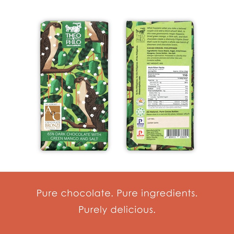 Theo & Philo Green Mango & Salt 65% Dark Chocolate