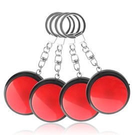 Recordable Talking Button with Keychain, 20s Voice Recording Time Sound Button Answer Buzzers Funny Buttons Record Your Own Words Also Used for Dog Pack of 4 - Red and Black (Battery Included)