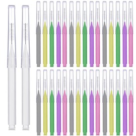 Tdfronien 100 Pcs Braces Brush Flossers Interdental Brush Toothpick Dental Tooth Flossing Head Oral Dental Hygiene Flosser Soft Toothpick Tooth Cleaning Tools(Mixed Color)