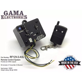 GAMA Electronics RF Remote Control Two 12-Volt Outputs w/aux. switch leads