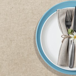 PENSIERI DELICATI Runner da Tavolo Moderno Elegante, Runner Tavola 50x140 cm, in 100% Cotone Puro Riciclato Tinto in Filo, Centrotavola sia per Interni che Esterni, Tinta Unita Beige, Made in Italy