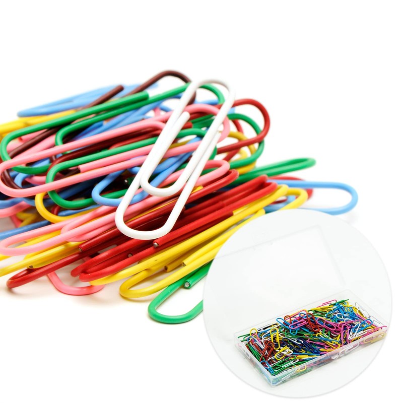 200 Pcs Paper Clips, 28 MM/1.1" Coloured Paperclips Metal Paper