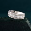 SweetJew Mens White Gold Wedding Band 925 Sterling Silver Rings