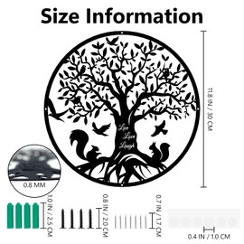 LIUCONGBD Tree of Life Metal Wall Art Decor, Garden Wall Art Wall Sculpture, 11.8 Inch Family Tree Wall Hanging for Bathroom Kitchen Living Room Bedroom Indoor Outdoor