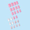 24PCS Medium False Nails with Glue Stickers,Coffin Full Cover Acrylic